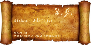 Widder Júlia névjegykártya